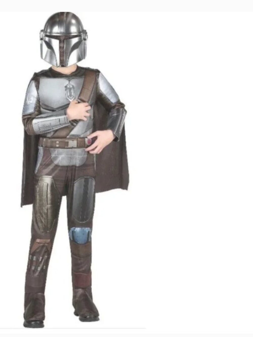 Star Wars Mandalorian Halloween Costume 4/7 Muscle Jumpsuit, Cape & Mask Boys